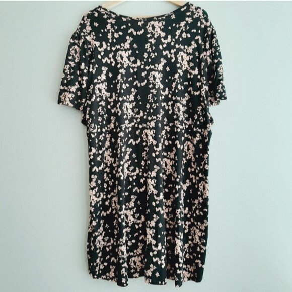 PENNINGTONS Button Down V-Neck Floral Print Tunic Top Black & Pink Sz 2X - Picture 9 of 14